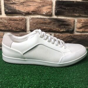 Calvin Klein Mens Maxen  Low Top Lace Up Fashion Sneakers White Size 10.5